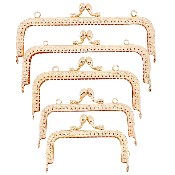 5Pcs 5 Style Iron Purse Handle Frame, for Bag Sewing Craft