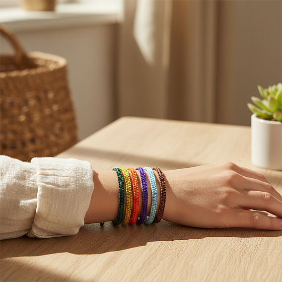 Регулируемые браслеты из плетеного нейлонового шнура для женщин и мужчин