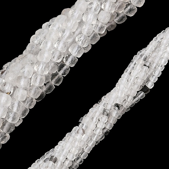 Natural Herkimer Diamond Beads Strands, Faceted, Cube