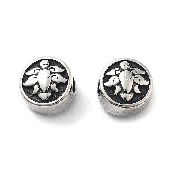 304 из нержавеющей стали бусы, плоские круглые с лотоса