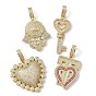 Латунные микропаве прозрачные подвески с фианитом, без свинца и без кадмия, долговечный, стойки покрытие, реальный 18 k позолоченный