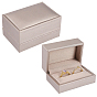 Boîtes d'emballage pour bagues de couple en cuir PU, rectangle