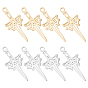 16Pcs 2 Colors 304 Stainless Steel Pendants, Laser Cut, Sword Charm