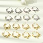 Boucles d'oreille en laiton émaillé, forme de chat, boucles d'oreilles demi-créoles, sans plomb et sans cadmium, crémaillère plaquage, plaqué longue durée, plaqué or véritable 18k/platine
