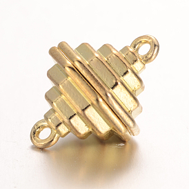 Bicone Brass Magnetic Clasps with Loops