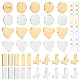 75шт. 304 и 201 подвески из нержавеющей стали, с 75 соединительными кольцами, разнообразные