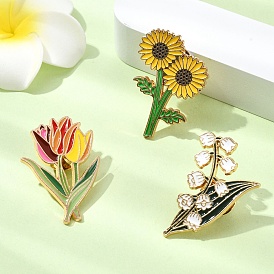 Цветочные эмалевые булавки, броши из сплава для одежды рюкзака