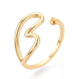 Сердечко латунная чашка колышек настройки кольца, регулируемые настройки колец для полупросверленных бусин, без кадмия, без никеля и без свинца