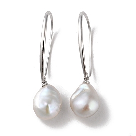 Sterling Silver Dangle Earrings, with Natural Pearl, Jewely for Women