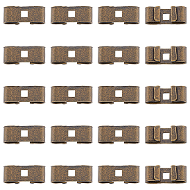 50 шт. тибетский стиль железный боло галстук слайдеры застежка аксессуары, пустые шлепанцы для галстука-боло с низким профилем, прямоугольные