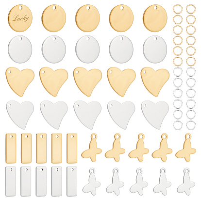 75шт. 304 и 201 подвески из нержавеющей стали, с 75 соединительными кольцами, разнообразные