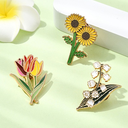 Цветочные эмалевые булавки, броши из сплава для одежды рюкзака