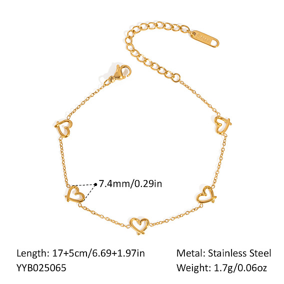 304 женские браслеты-цепочки со звеньями из нержавеющей стали, реальный 18 k позолоченный