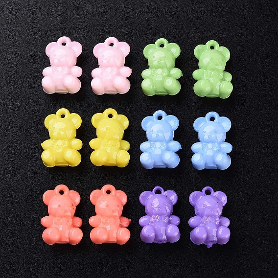 Непрозрачные акриловые подвески, медведь