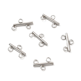 304 Stainless Steel Chandelier Component Links, 3 Loop Connector