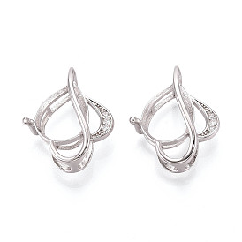 925 подвеска из стерлингового серебра с микропаве из прозрачных кубических цирконий, кабошон с закрепкой, слеза