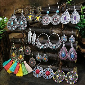Bohemian Style Colorful Tassel Earrings for Women Ethnic Jewelry Accessories