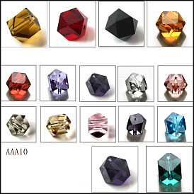 Imitación perlas de cristal austriaco, aaa grado, facetados, cuentas de cubo sin esquinas