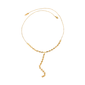 Прямоугольные 304 ожерелья из нержавеющей стали Y-образной формы для женщин, просто и изысканно, ионное покрытие (ip), долговечный