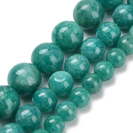 Природный советская амазонит бисер нитей, круглые