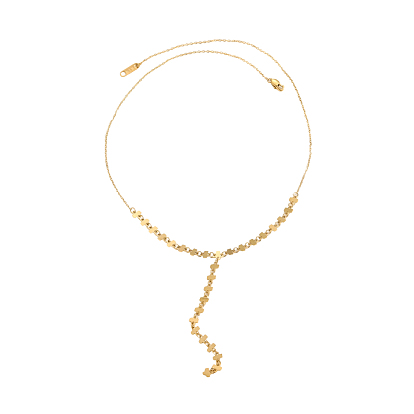 Прямоугольные 304 ожерелья из нержавеющей стали Y-образной формы для женщин, просто и изысканно, ионное покрытие (ip), долговечный