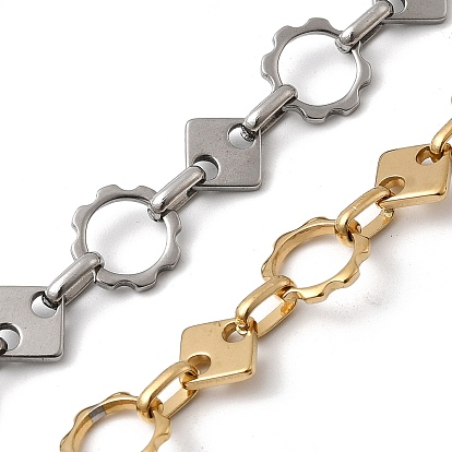 304 цветок из нержавеющей стали с цепями в форме ромба, несварные, ионное покрытие (ip)