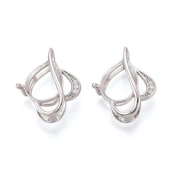 925 подвеска из стерлингового серебра с микропаве из прозрачных кубических цирконий, кабошон с закрепкой, слеза