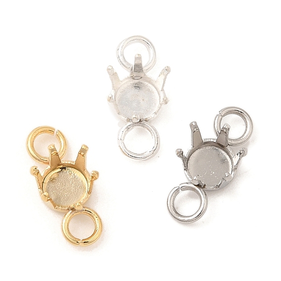 Ионное покрытие (ip) 304 подвески из нержавеющей стали со стразами, закрепки-когти, полированный, плоско-круглые