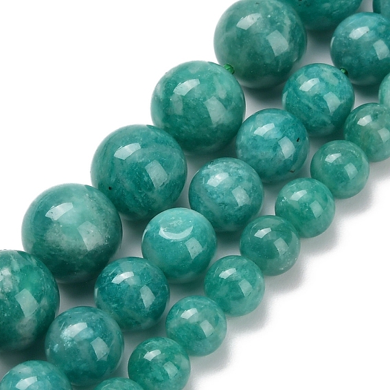 Природный советская амазонит бисер нитей, круглые