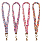 4Pcs 4 Colors Polyester ID Card Cell Phone Lanyard, with Alloy Swivel Clasp
