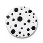 Polka Dot Pattern Opaque Acrylic Pendants, for DIY Earring Accessories, Flat Round