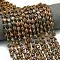 Натуральные звездообразные нитки из бисера яшмы, граненый шестиугольный разрез, плоско-круглые, с бисером