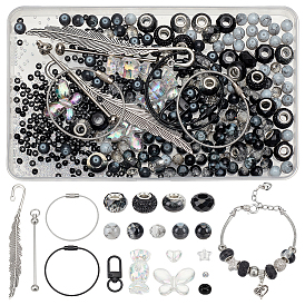 Наборы для самостоятельного изготовления брелока/закладки, в том числе железный стержень из бисера брелок, поиск закладок из сплава, европейские бусины из акрила и смолы