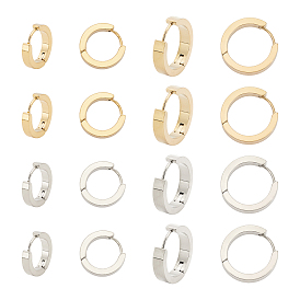 304 Stainless Steel Huggie Hoop Earrings, Hypoallergenic Earrings, Thick Hoop Earrings, Ring Shape