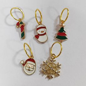 Christmas Theme Iron Dreadlocks Beads, Alloy Enamel Braiding Hair Pendants Decoration Clips