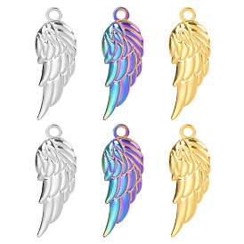 Colorful golden wings stainless steel 18k electroplating mirror jewelry accessories DIY titanium steel necklace accessories