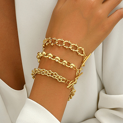 Классические латунные браслеты-цепочки для женщин