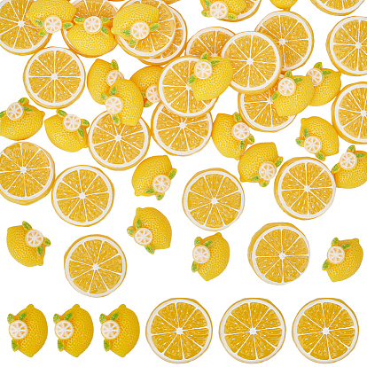 50 шт 2 стили кабошоны из смолы, имитация еды, лимон