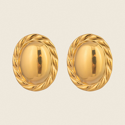 304 овальные серьги-гвоздики из нержавеющей стали