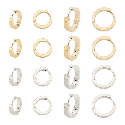 304 Stainless Steel Huggie Hoop Earrings, Hypoallergenic Earrings, Thick Hoop Earrings, Ring Shape