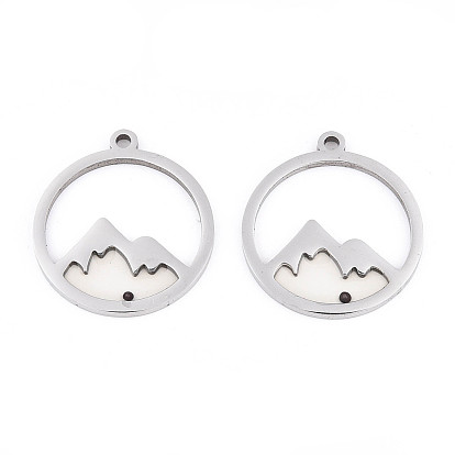 Антикоррозийные 201 подвески из нержавеющей стали с эпоксидным покрытием, кольцо с горным шармом