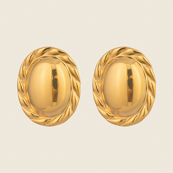 304 овальные серьги-гвоздики из нержавеющей стали