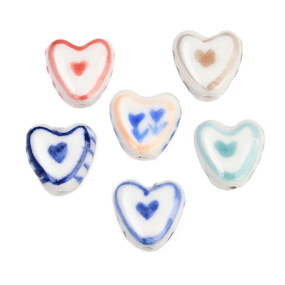 Famille роза ручной работы бусы фарфоровые, сердце