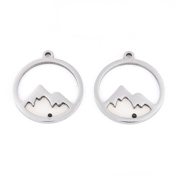 Антикоррозийные 201 подвески из нержавеющей стали с эпоксидным покрытием, кольцо с горным шармом