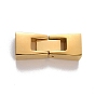 304 Stainless Steel Fold Over Clasps, Ion Plating (IP), Rectangle