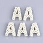 Handmade ABS Plastic Imitation Pearl Woven Beads, Mixed Letters