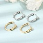 Brass Pave Clear Cubic Zirconia Hoop Earrings, Teardrop