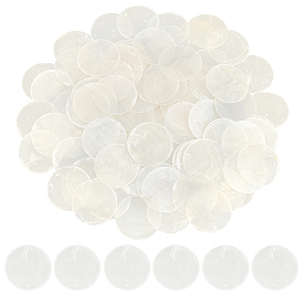 Подвески-коннекторы из окрашенных натуральных ракушек Capiz, ссылки на диски