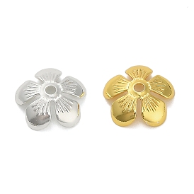 Шапочки и конусы для бусин, латунные, цветок, долговечный, стойки покрытие, без свинца и без кадмия