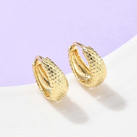 Текстурированные латунные серьги-кольца, стойки покрытие, без свинца и без кадмия, долговечный